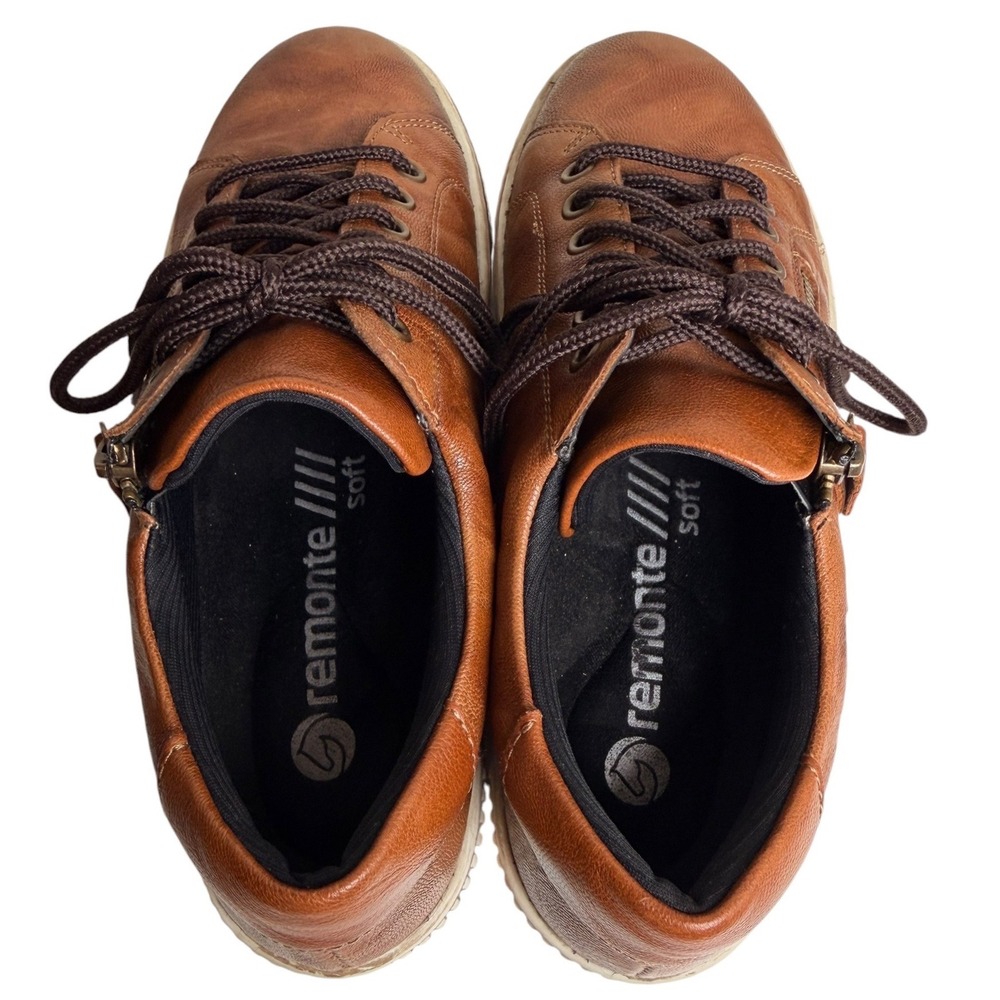 Remonte D0700 Maditta Cognac Leather RemonteTEX Zip Sneakers Women 7.5 EU38 - Picture 11 of 16